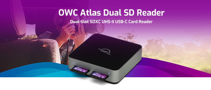 OWC Atlas Dual SD Card Reader OWCTCDSDRDR B&H Photo Video